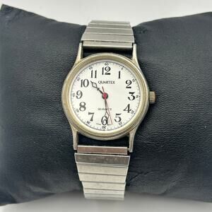 Quartex Silver Tone Stainless Steel Women’s Watch Working New Battery